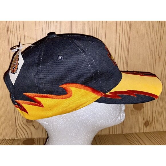 Harley Davidson Motorcycles Fire Brim Vintage Snapback Cap Hat - Picture 2 of 7